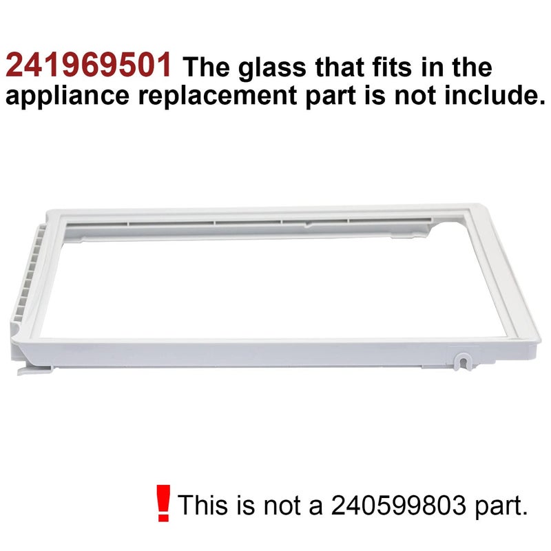 folosem 241969501 Refrigerator Shelf Frame (Without Glass) Crisper Pan Cover For Frigidaire (Electrolux) Refrigerator,Delicatessen Drawer Cover -AP4433007, 1512992, AH2363832, EA2363832, PS2363832 - Image 5
